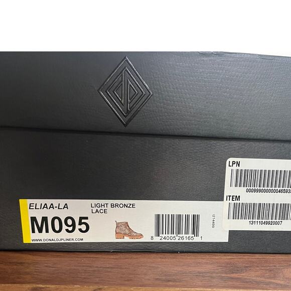 NEW Donald Pliner Eliaa Light Bronze Lace Lug Sole Boots sz 9.5 Boho Glam Sheer - Picture 4 of 11